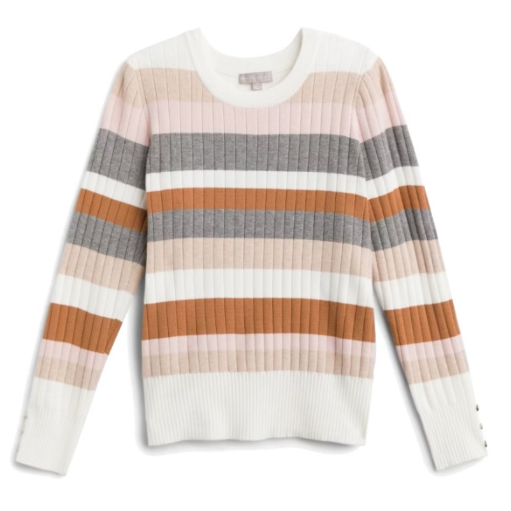 💗Striped button cuff sweater💗